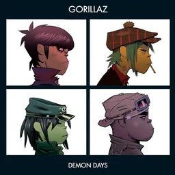 Album cover of Demon Days by Gorillaz: four cartoon band members in a 2 by 2 grid